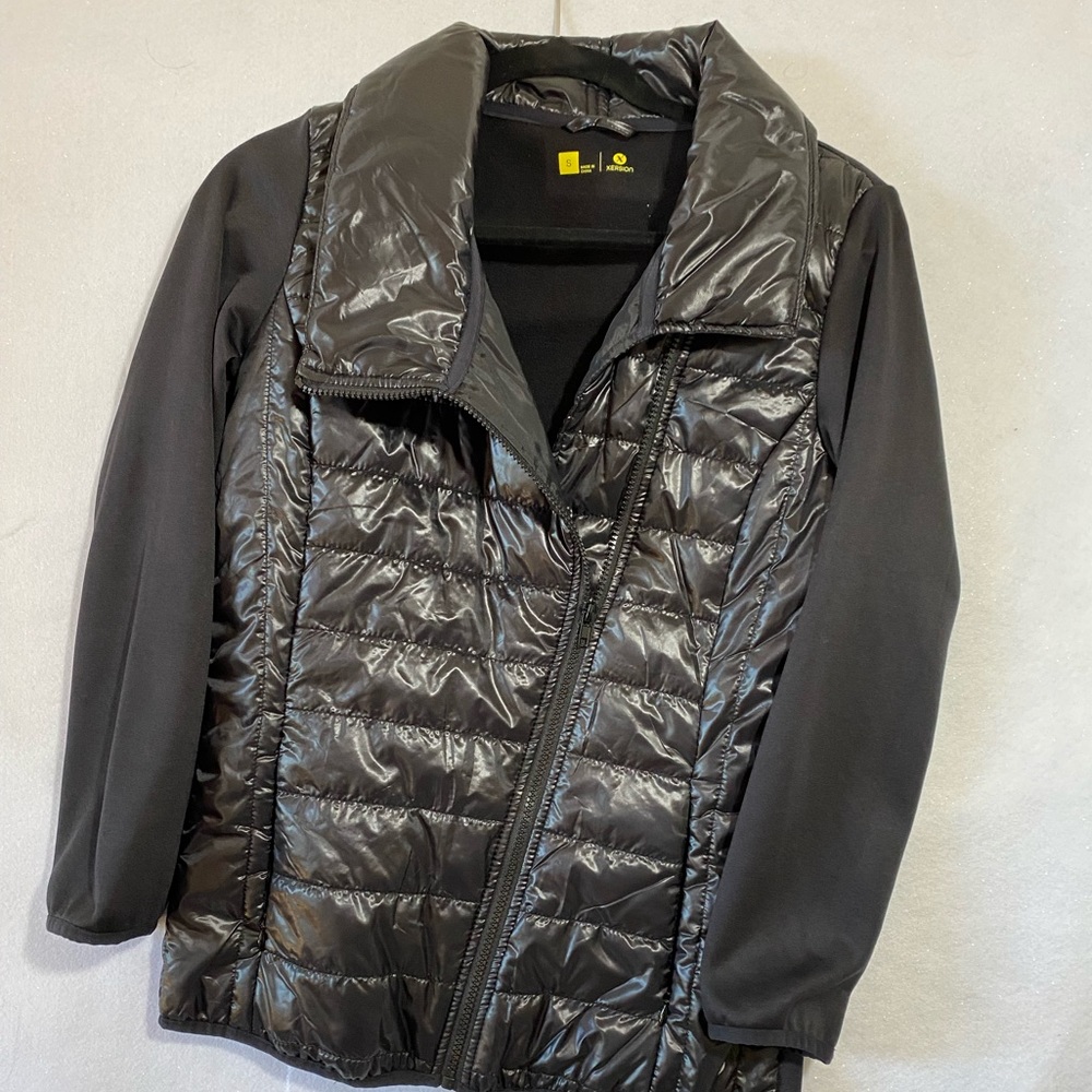 Xersion Black Quilted Jacket Ladies S